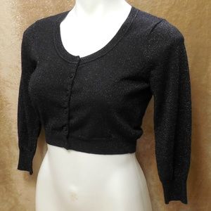 It's Our Time Black & Silver Cardigan Sweater Sz L
